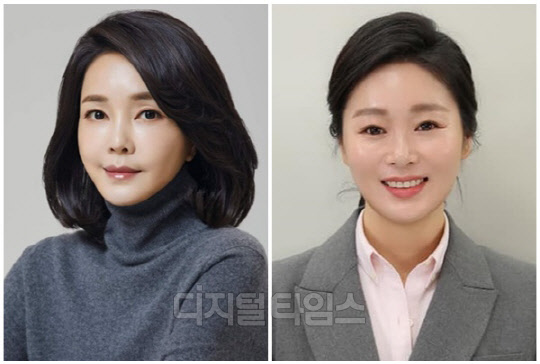 윤석열 대통령 부인 김건희 여사(왼쪽)와 이경 더불어민주당 상근부대변인. <디지털타임스 DB, 대통령실 제공>